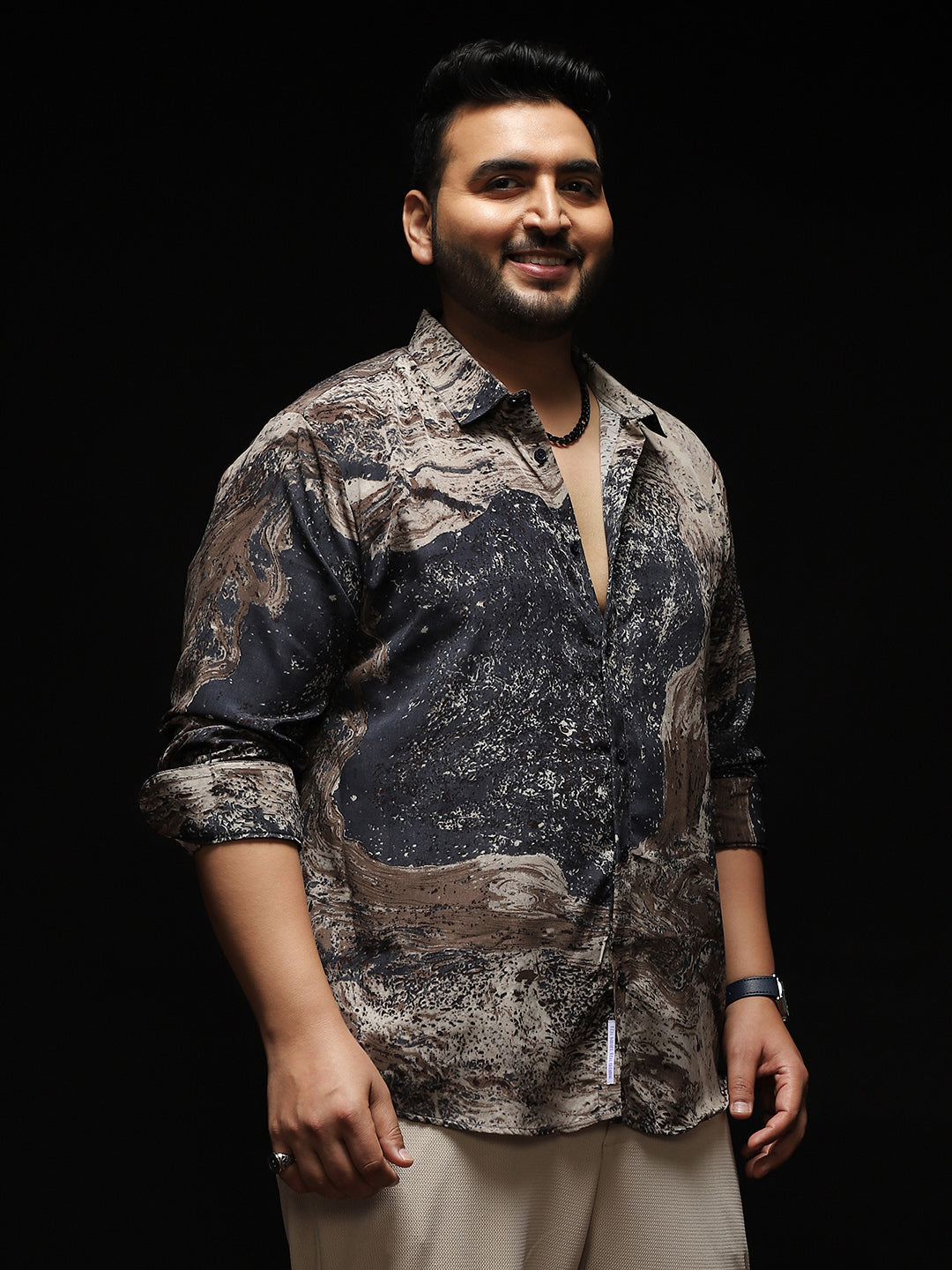 Marble-Specks Imprint Shirt