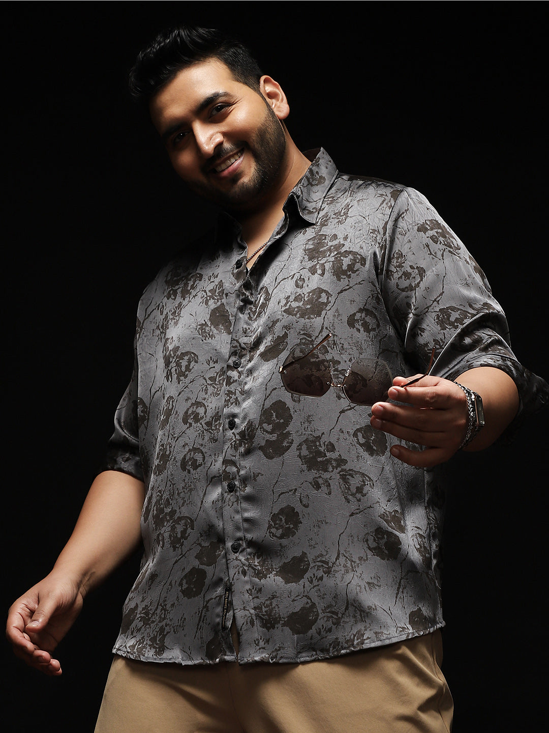 Faded-Flora Jacquard Shirt