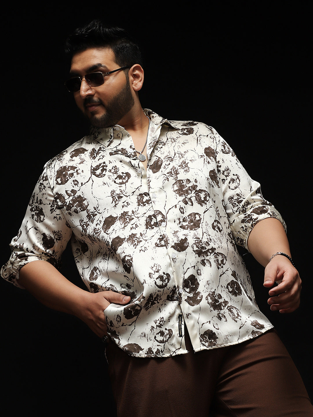 Faded-Flora Jacquard Shirt
