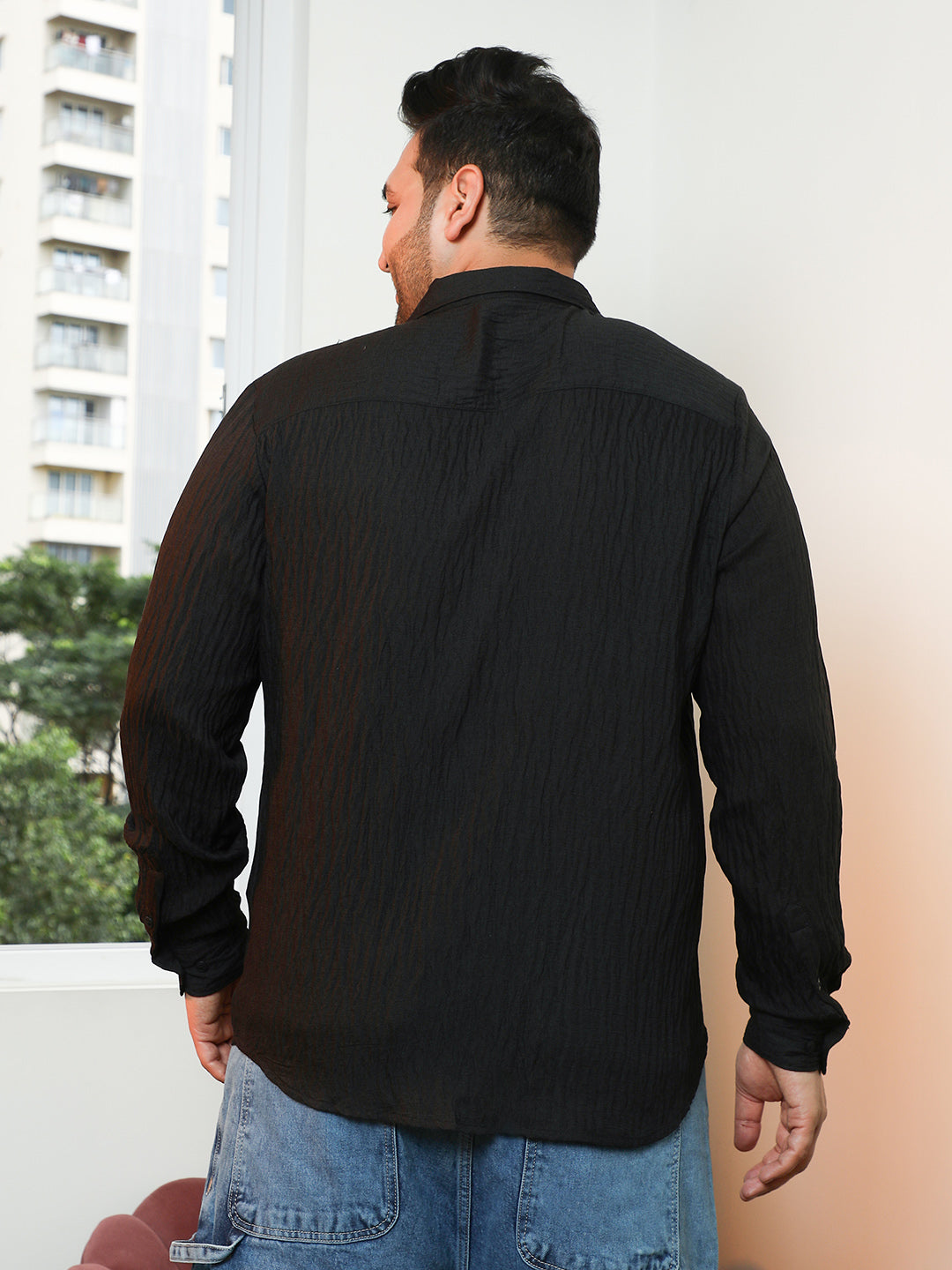 Solid Creased-Tactile Shirt