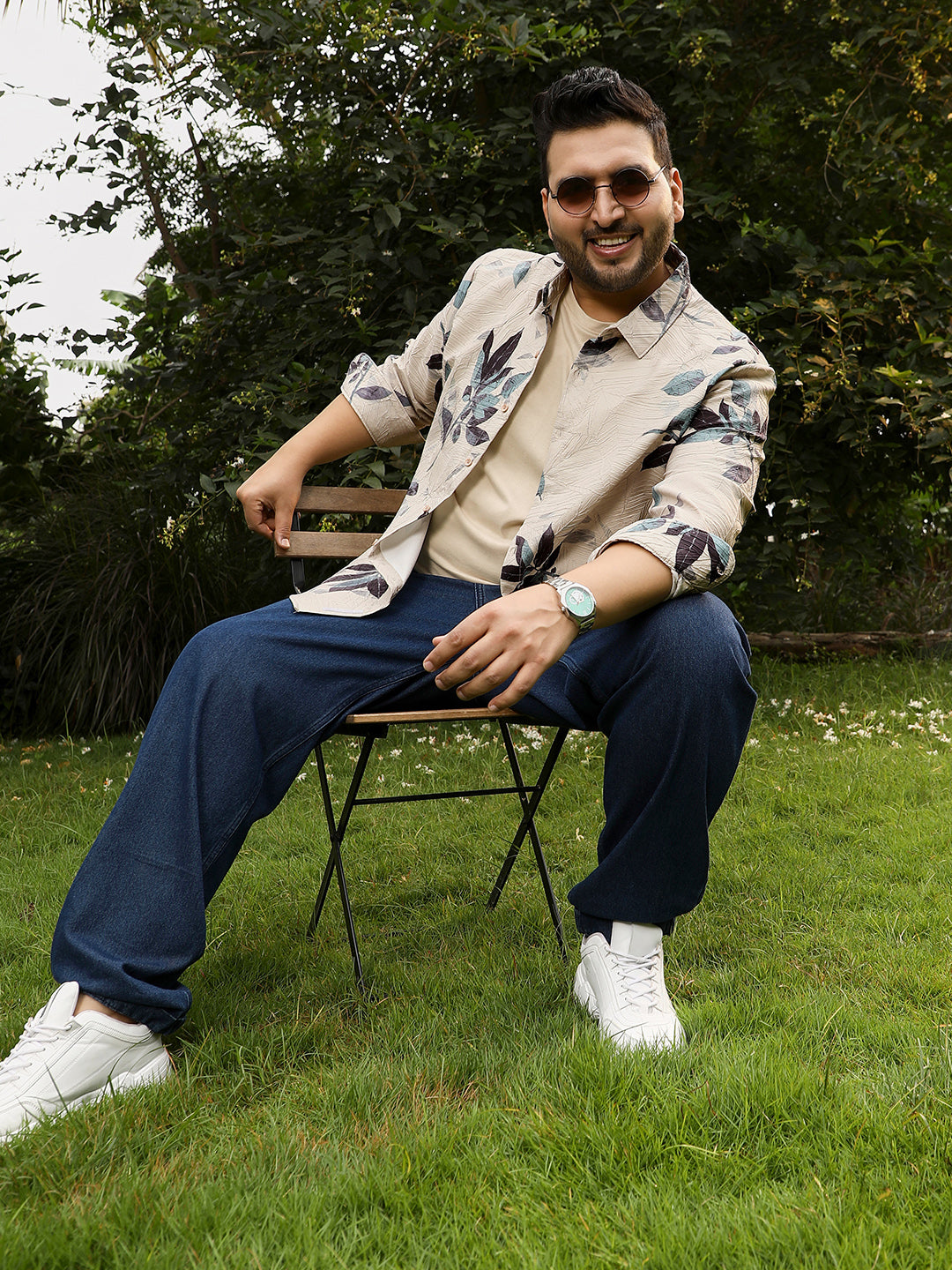 Imprinted Foliage Textured Shirt