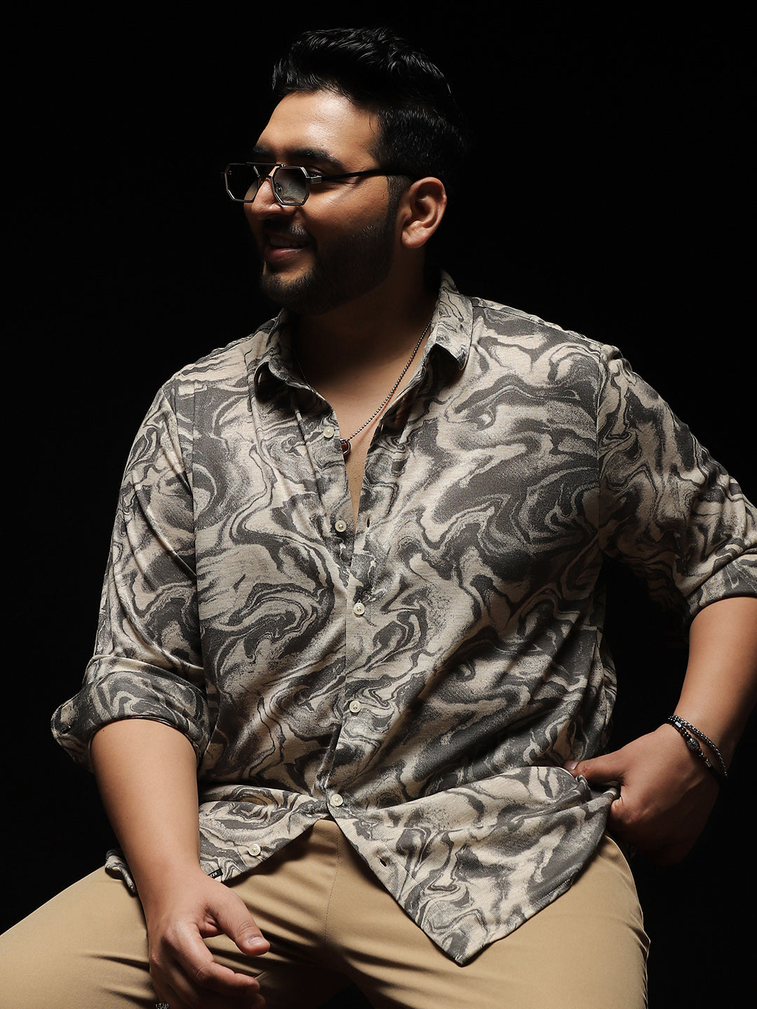Fluid-Marble Textured Shirt