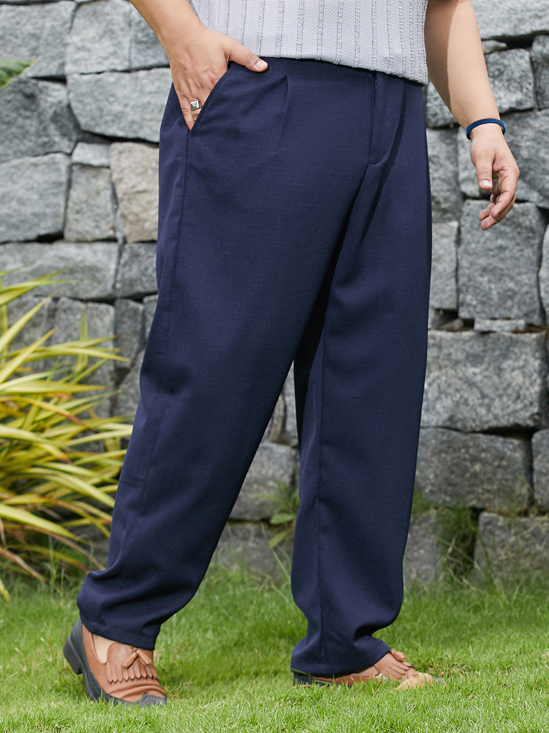 Tailored Linen-Blend Trousers