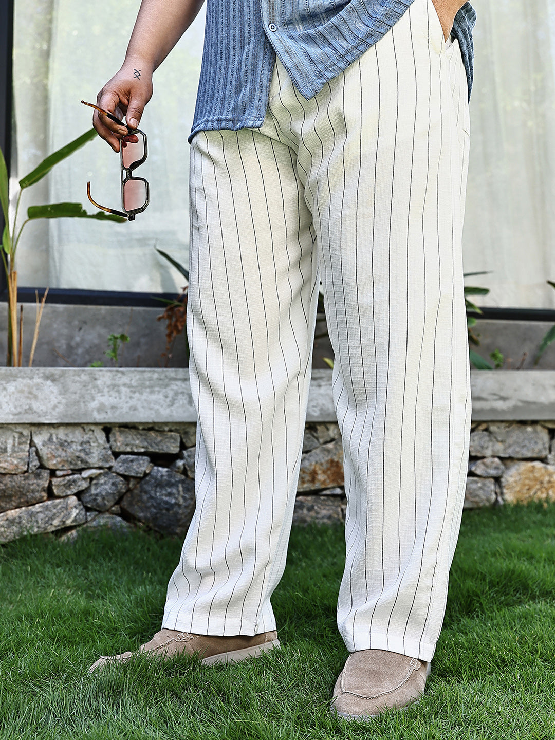 Pinstriped Chino Trousers