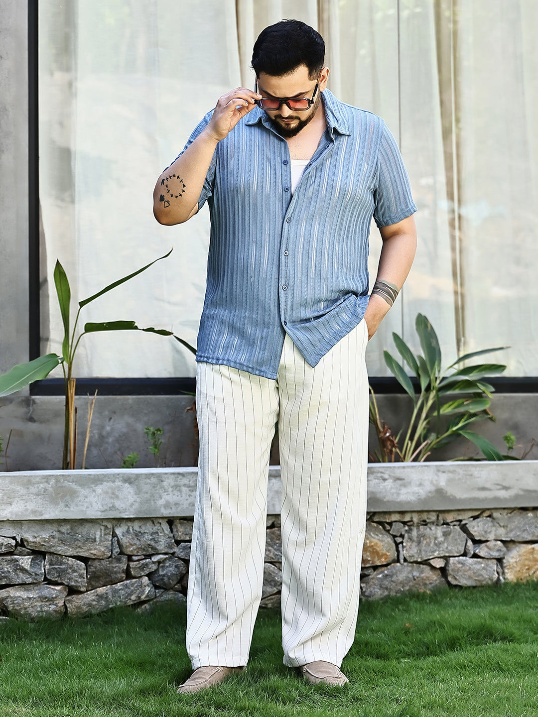 Pinstriped Chino Trousers