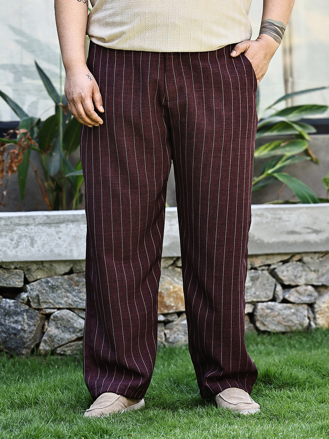 Pinstriped Chino Trousers