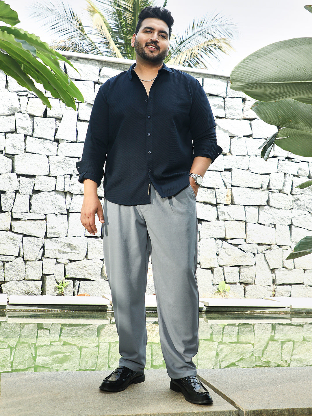 Micro-Waffle Chino Trousers