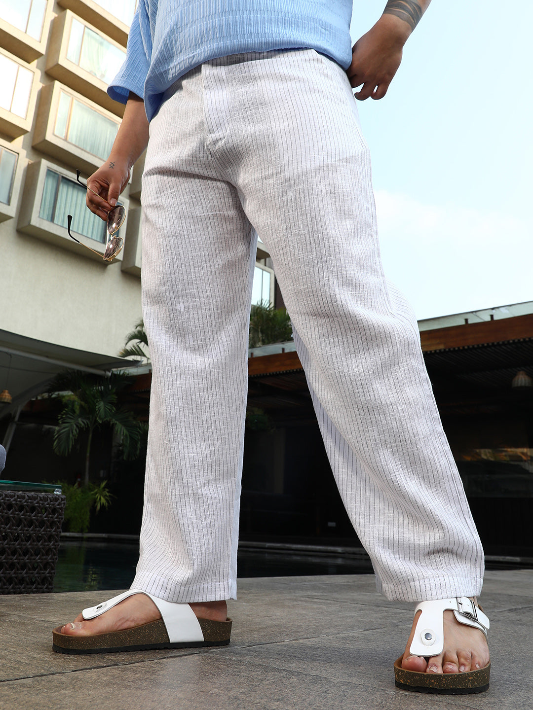 Pinstriped Casual Trousers