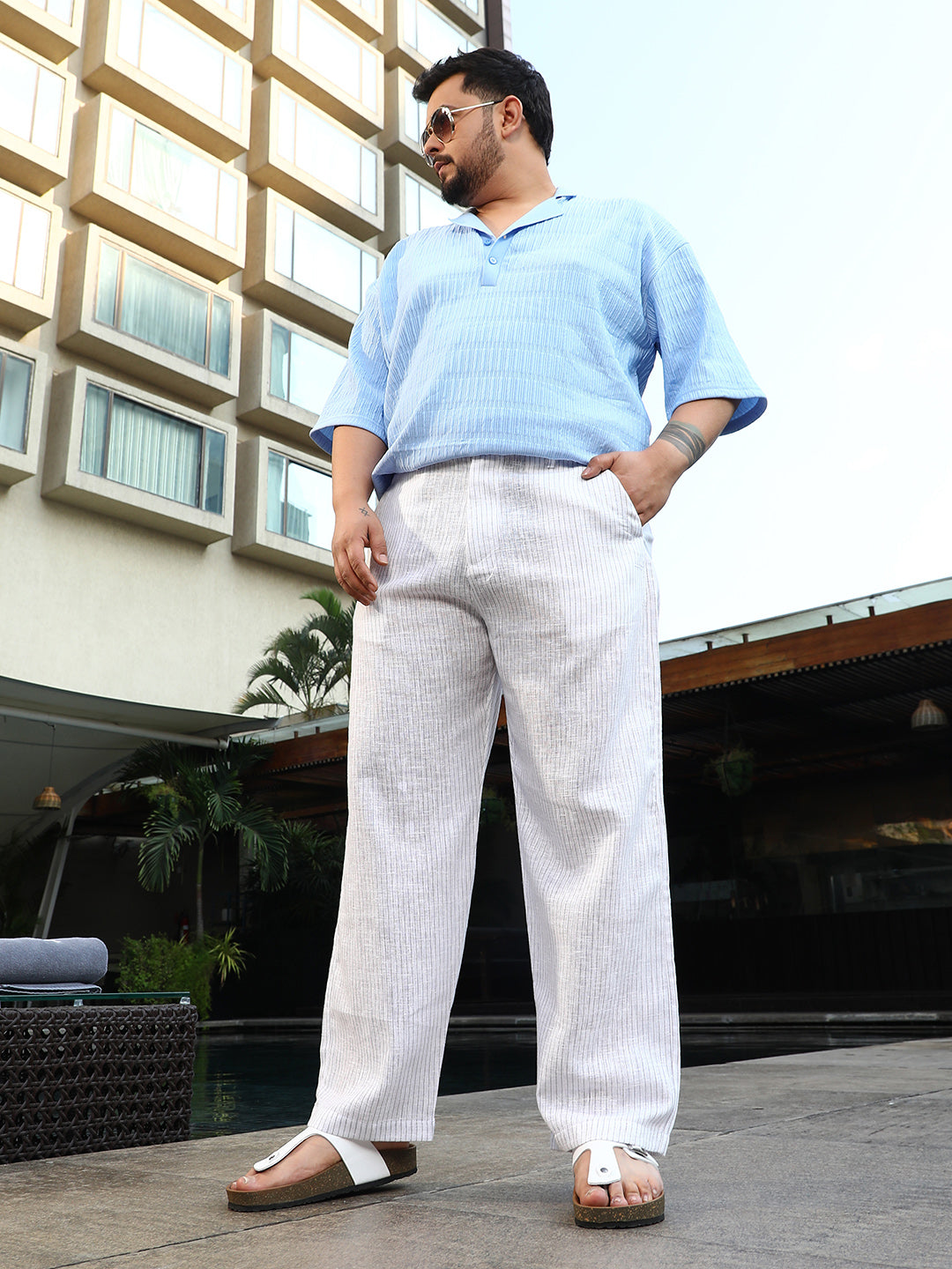 Pinstriped Casual Trousers
