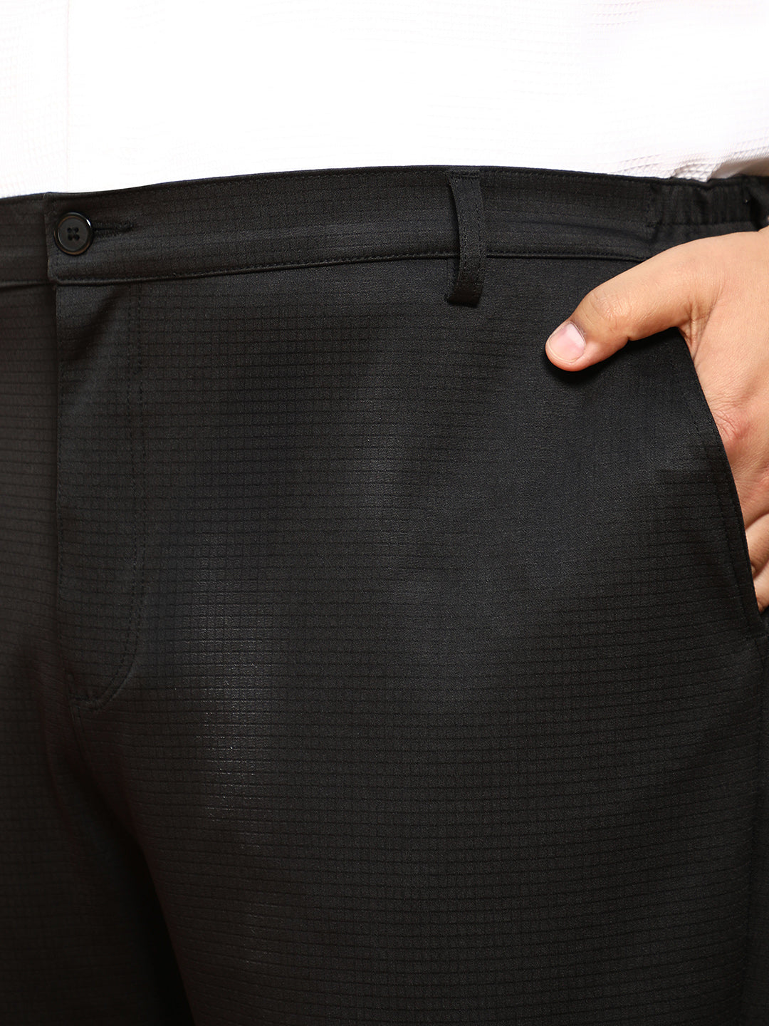 Panel-Waffle Chino Trousers