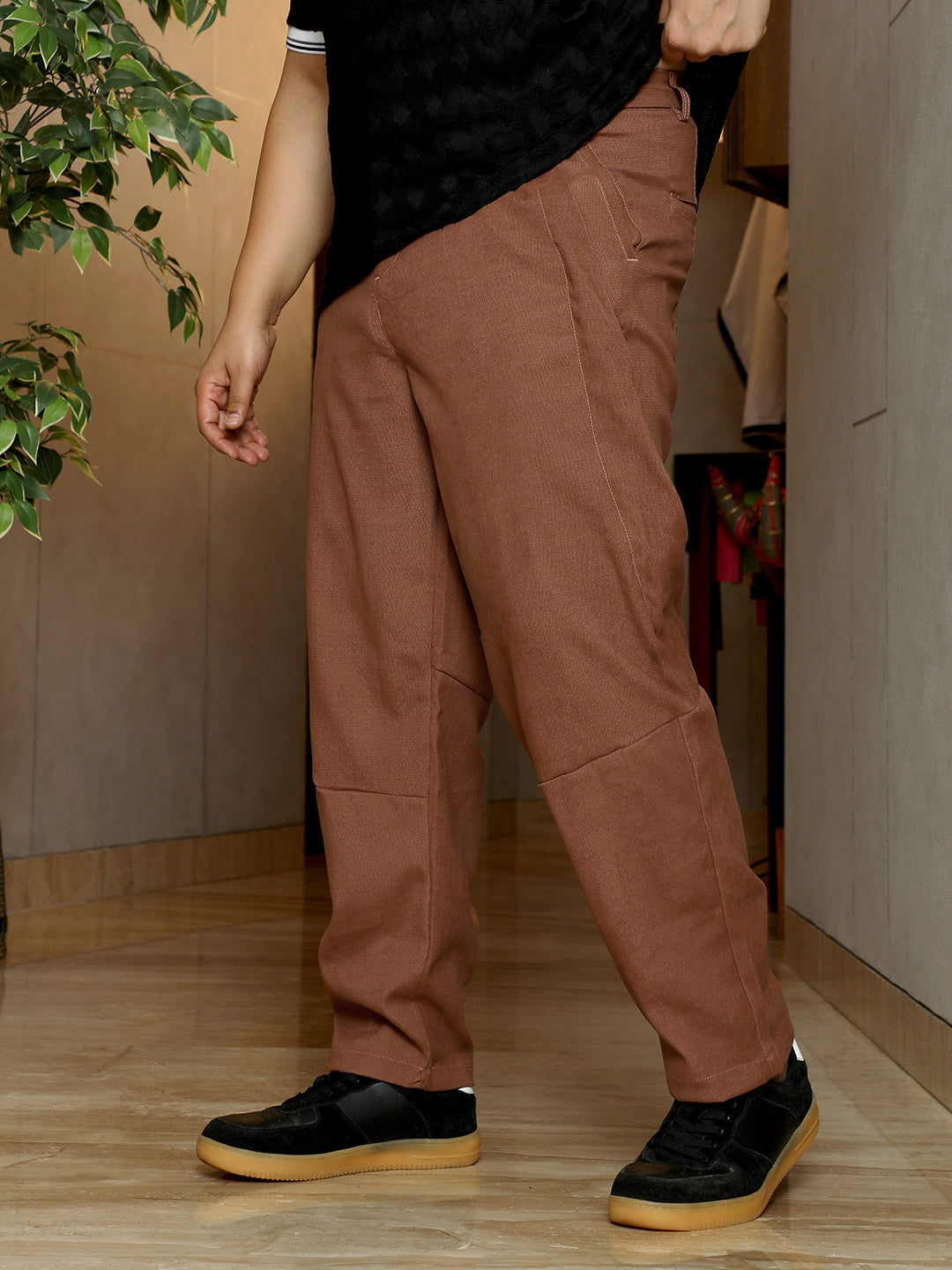 Twill-Panelled Chino Trousers