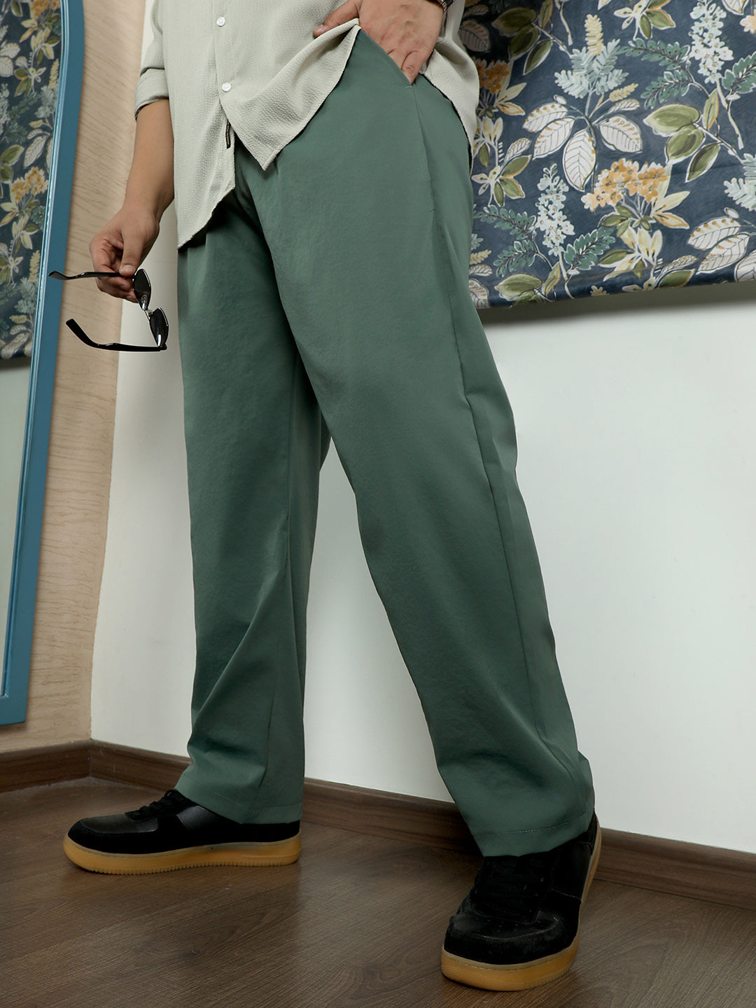 Double-Pleated Tailored Trousers
