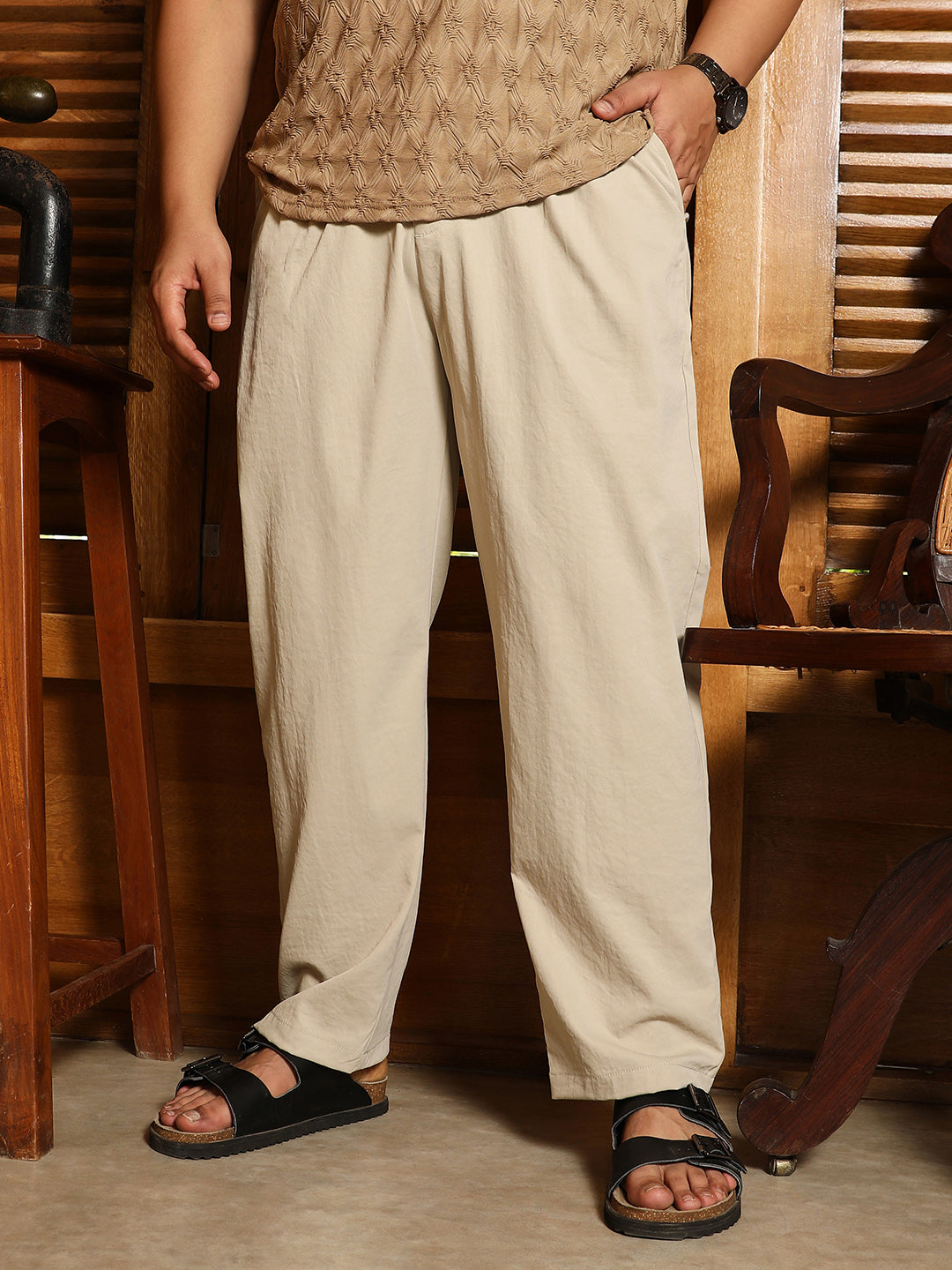 Double-Pleated Tailored Trousers