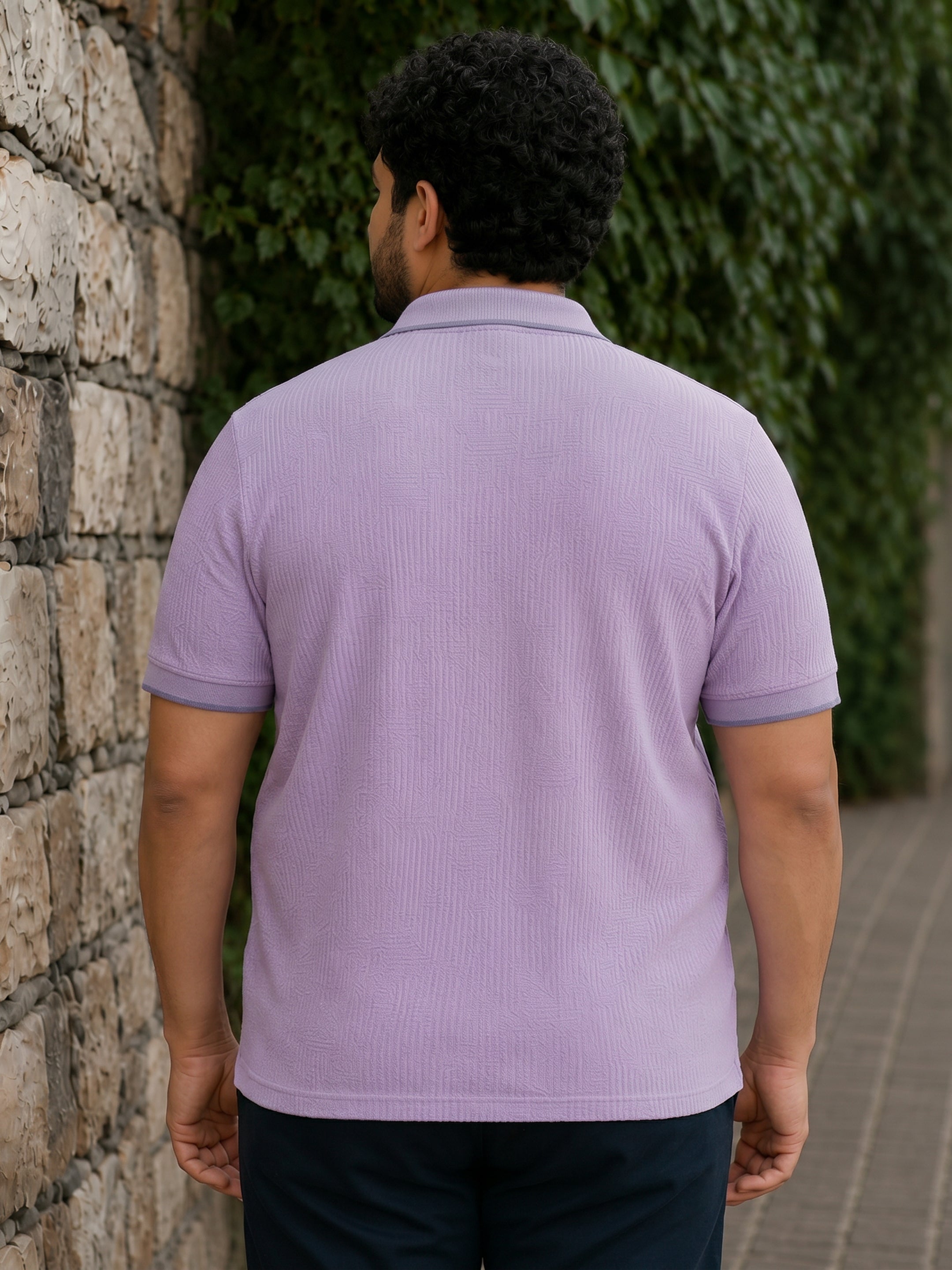 Jacquard Knit Polo T-Shirt