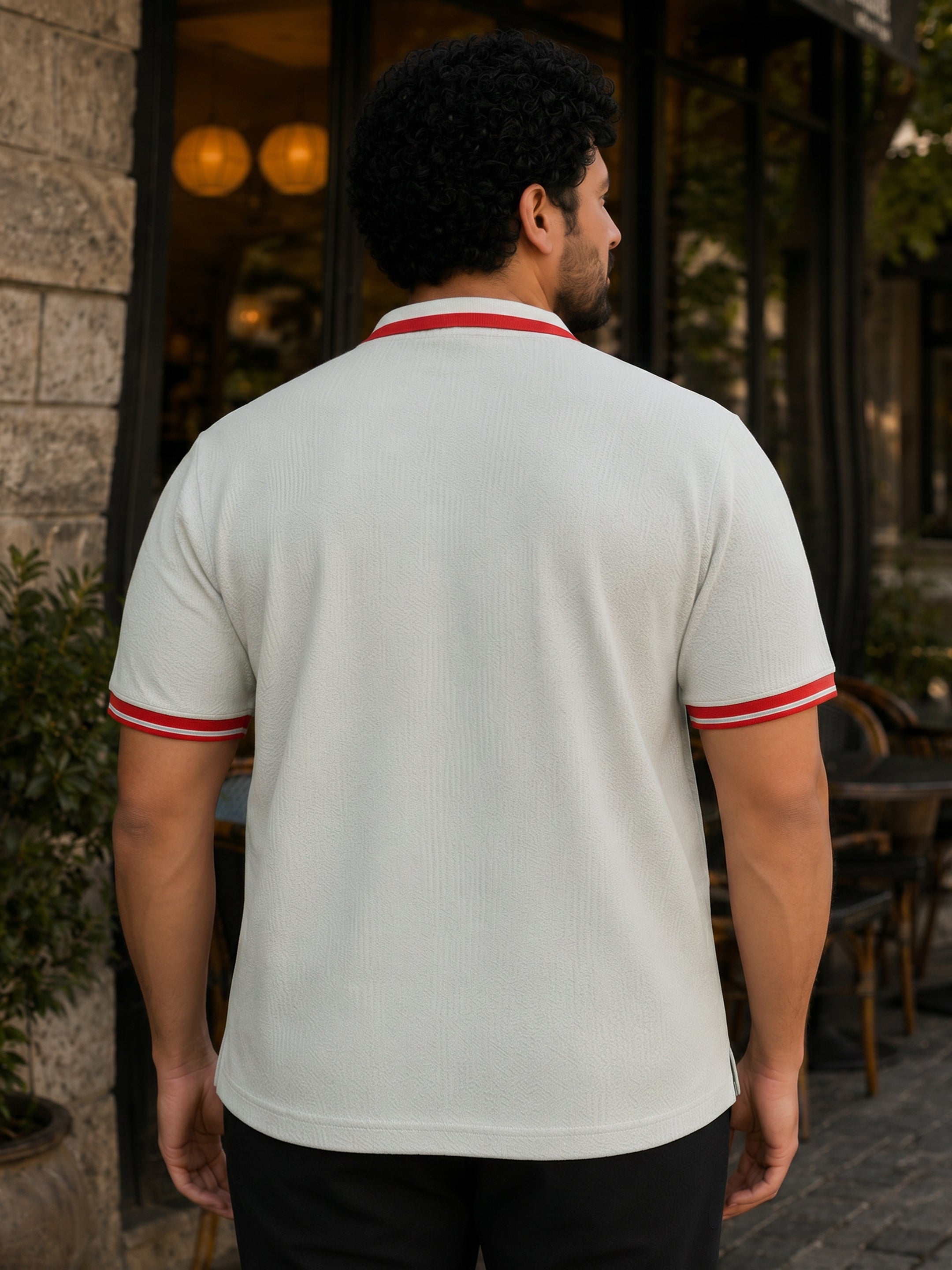 Jacquard Knit Polo T-Shirt