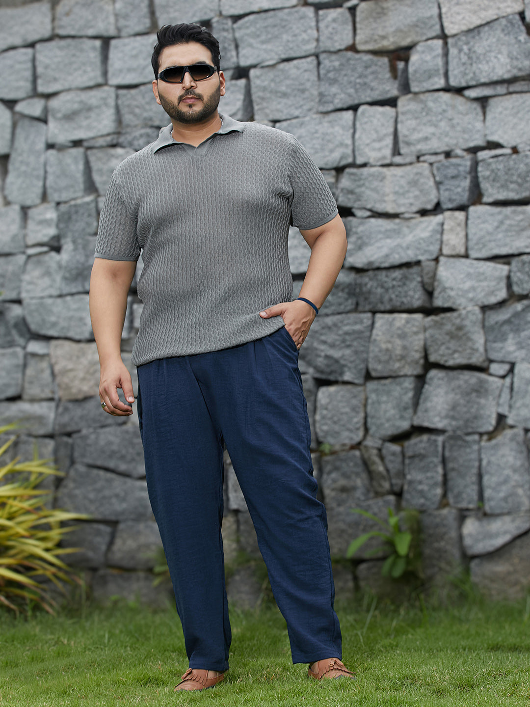 Swirl-Textured Polo T-Shirt