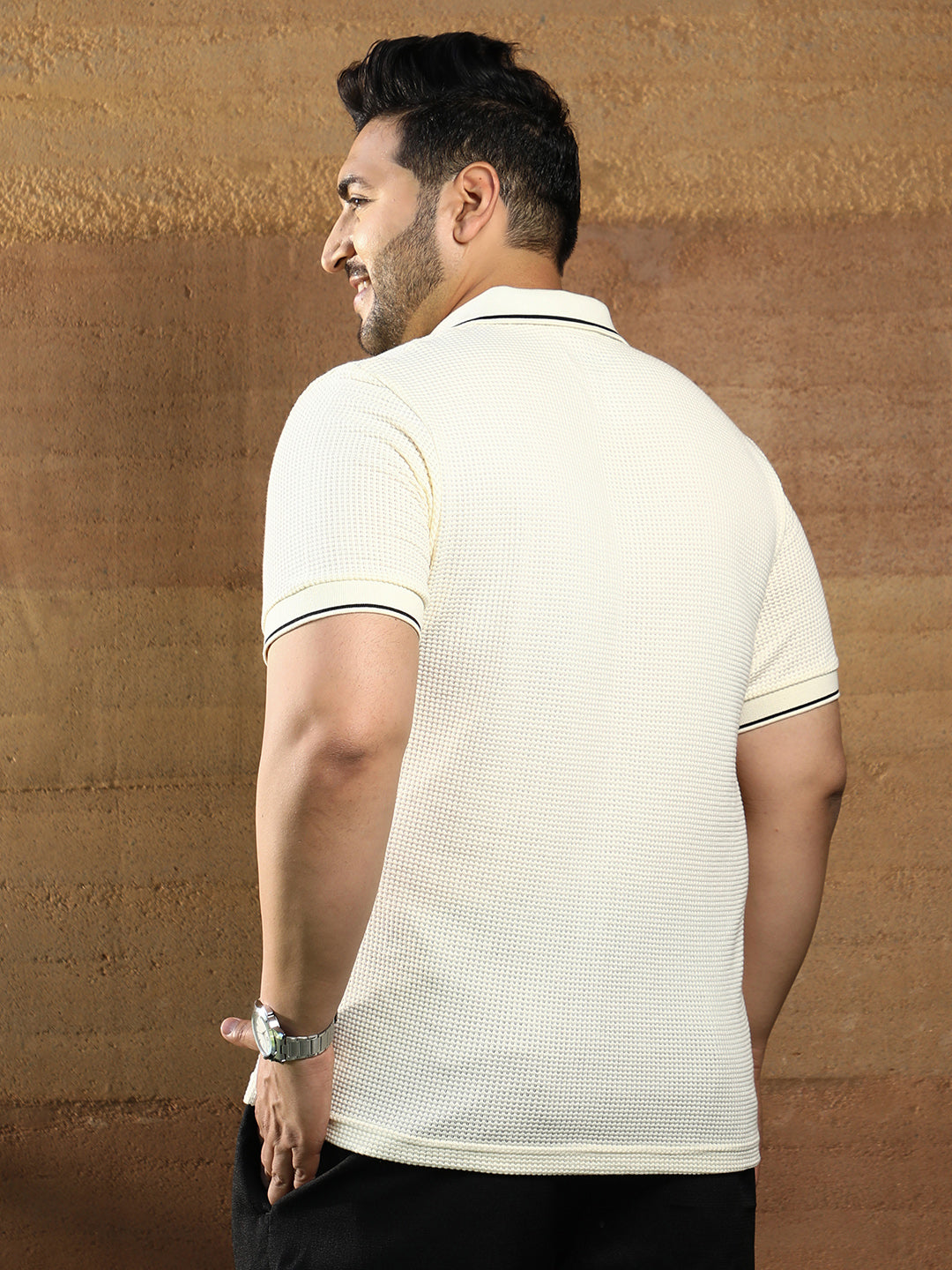 Micro-Waffle Polo T-Shirt