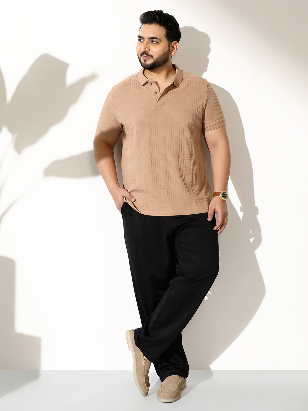 Intertwine-Textured Polo T-Shirt
