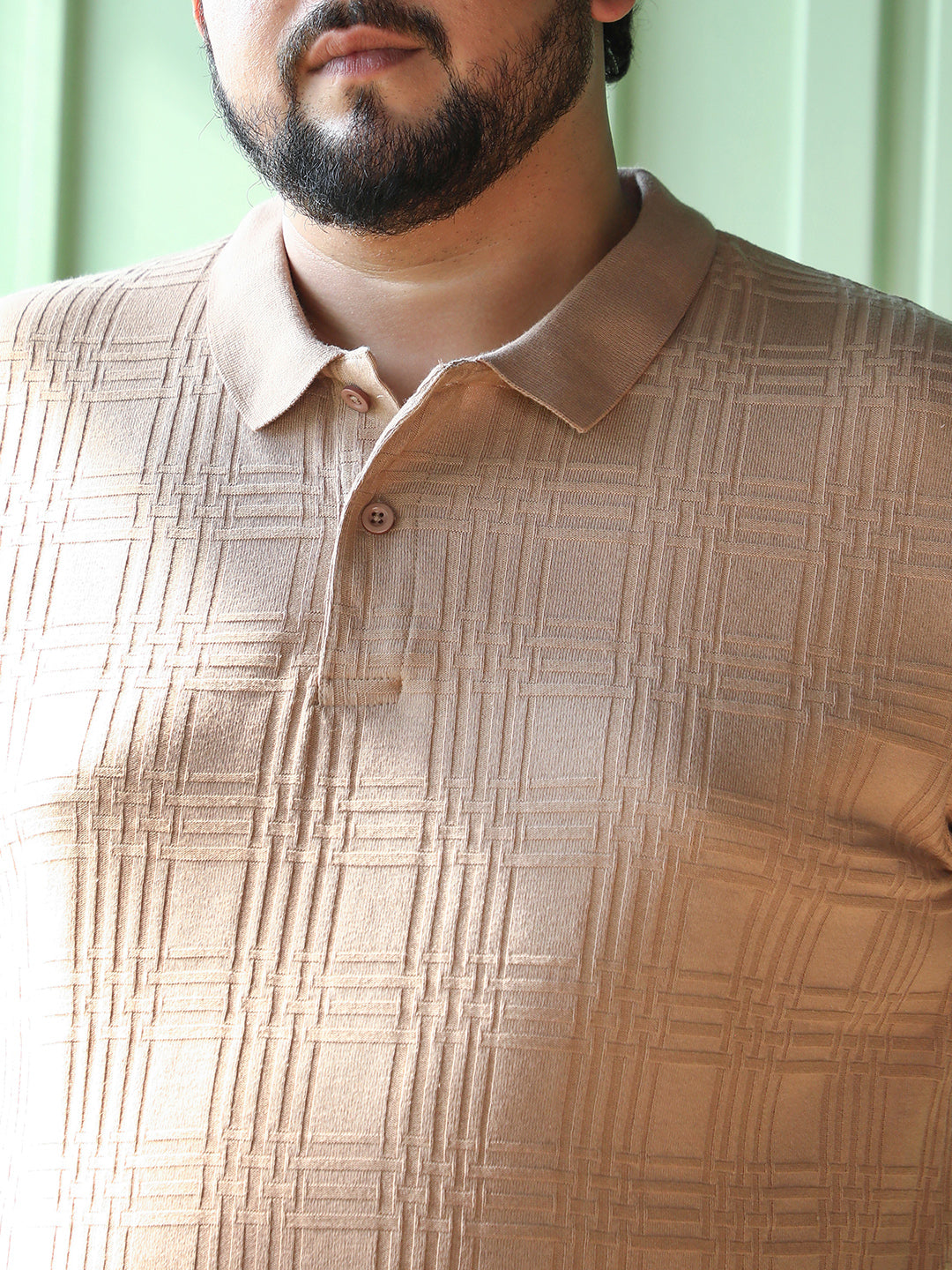 Intertwine-Textured Polo T-Shirt