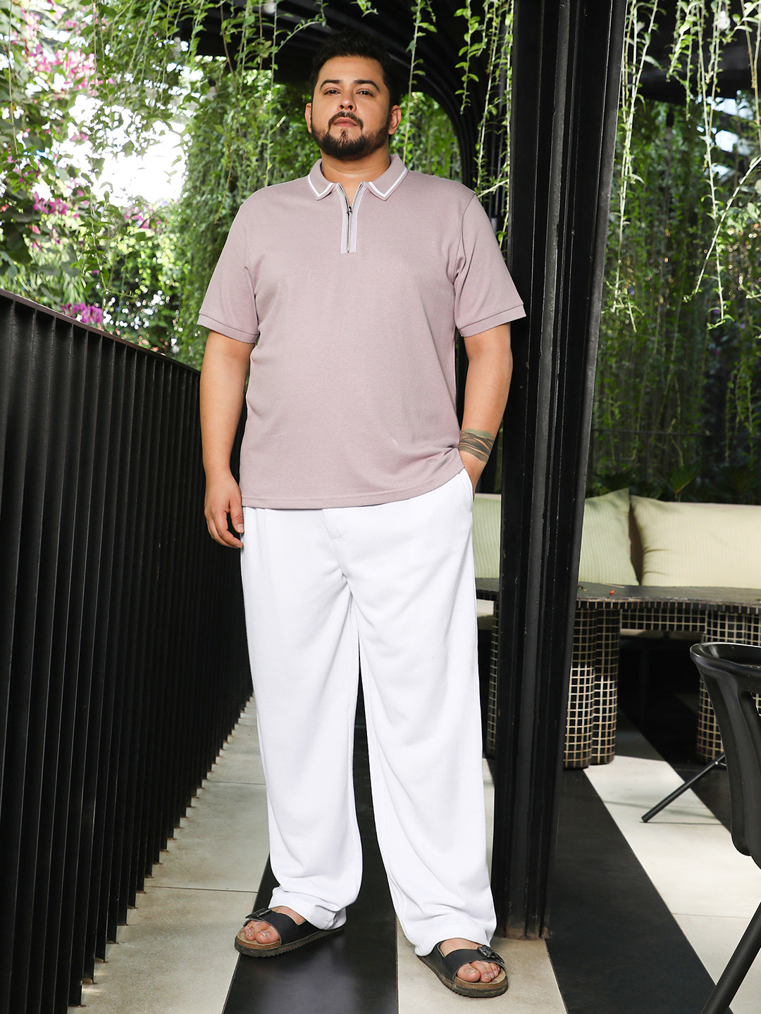 Micro-Waffle Polo T-Shirt