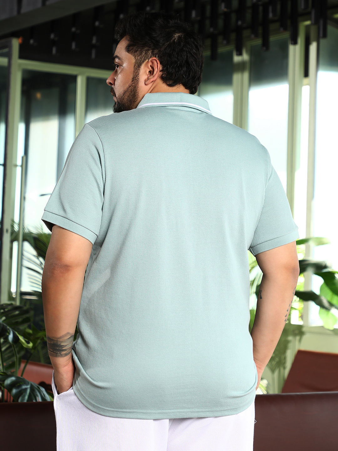 Micro-Waffle Polo T-Shirt