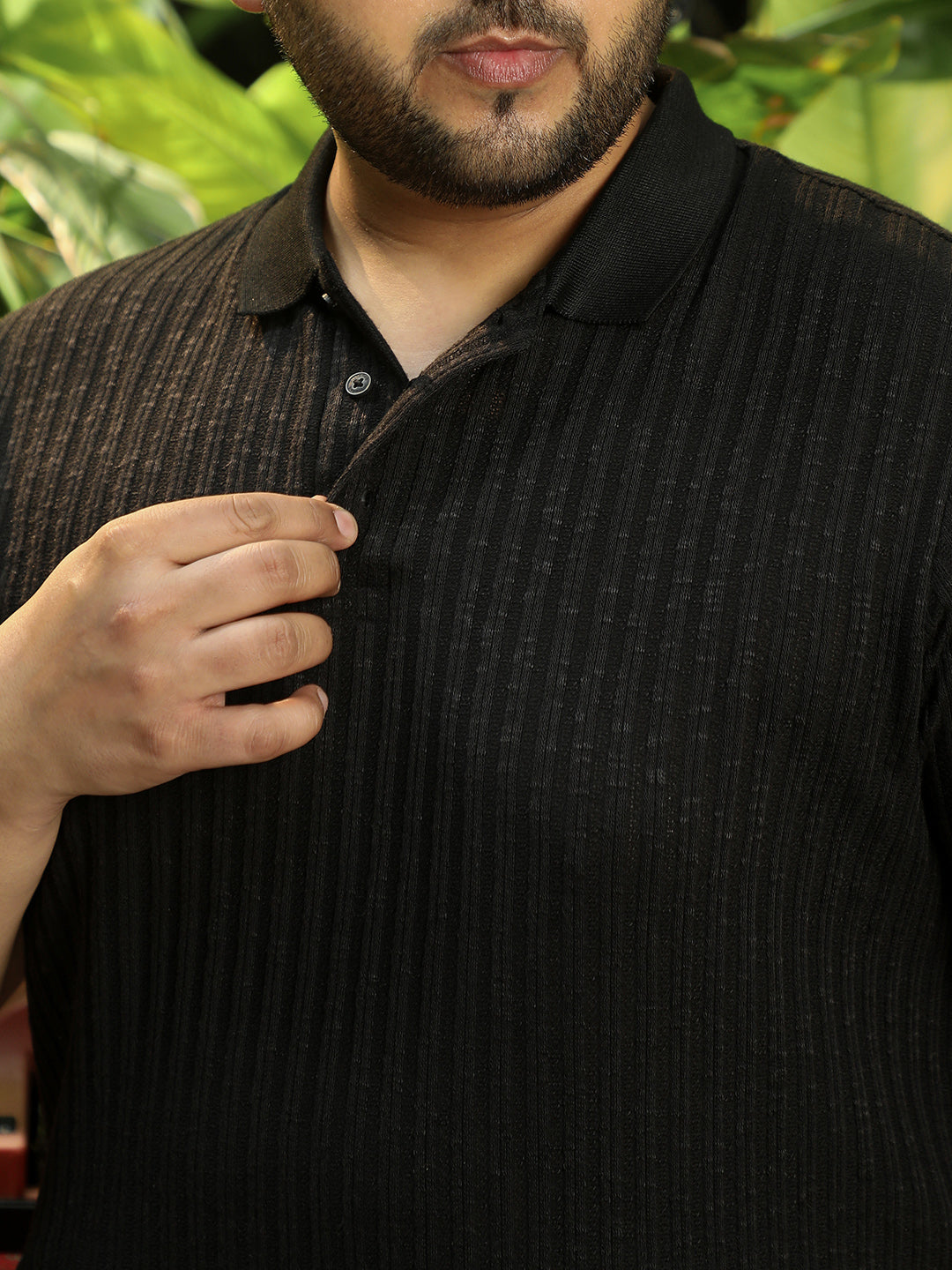 Black Textured T-Shirt