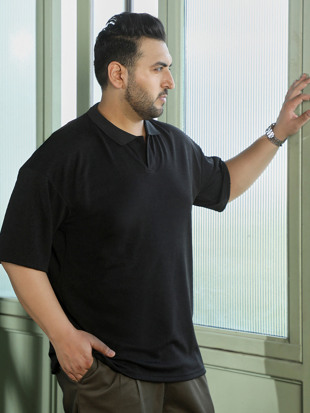Black Textured T-Shirt