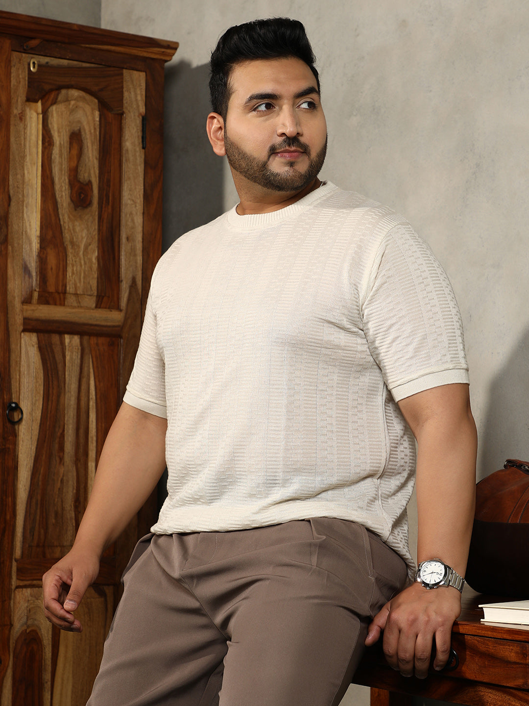 Dash-Ribbed T-Shirt