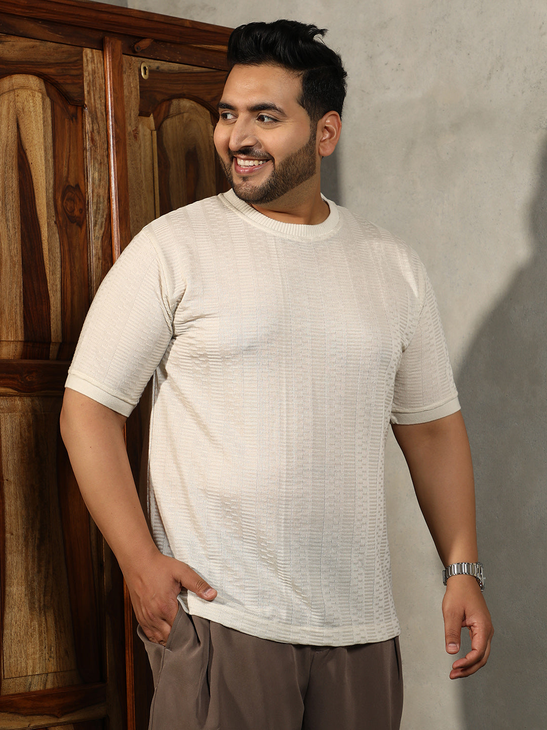 Dash-Ribbed T-Shirt