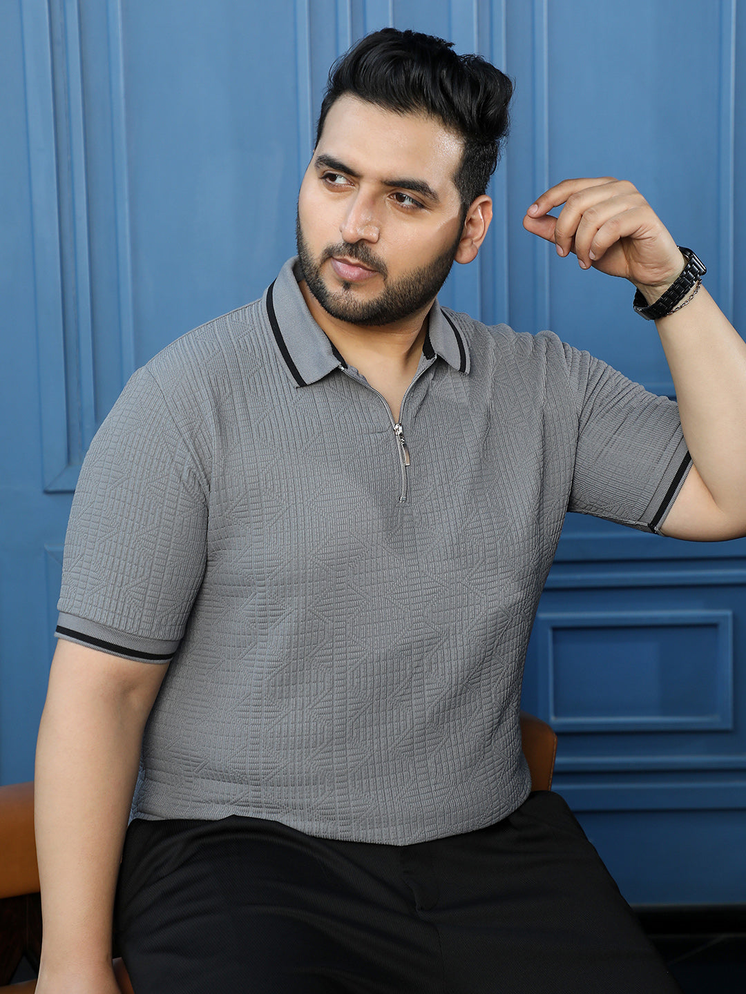 Grey Textured T-Shirt