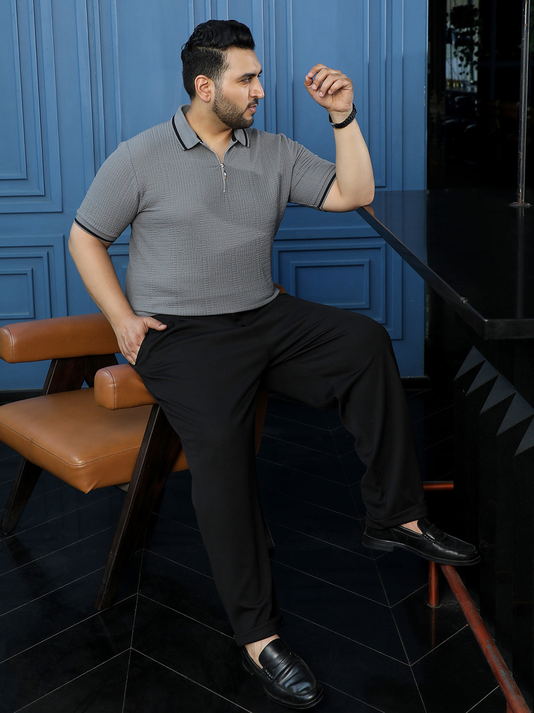 Grey Textured T-Shirt