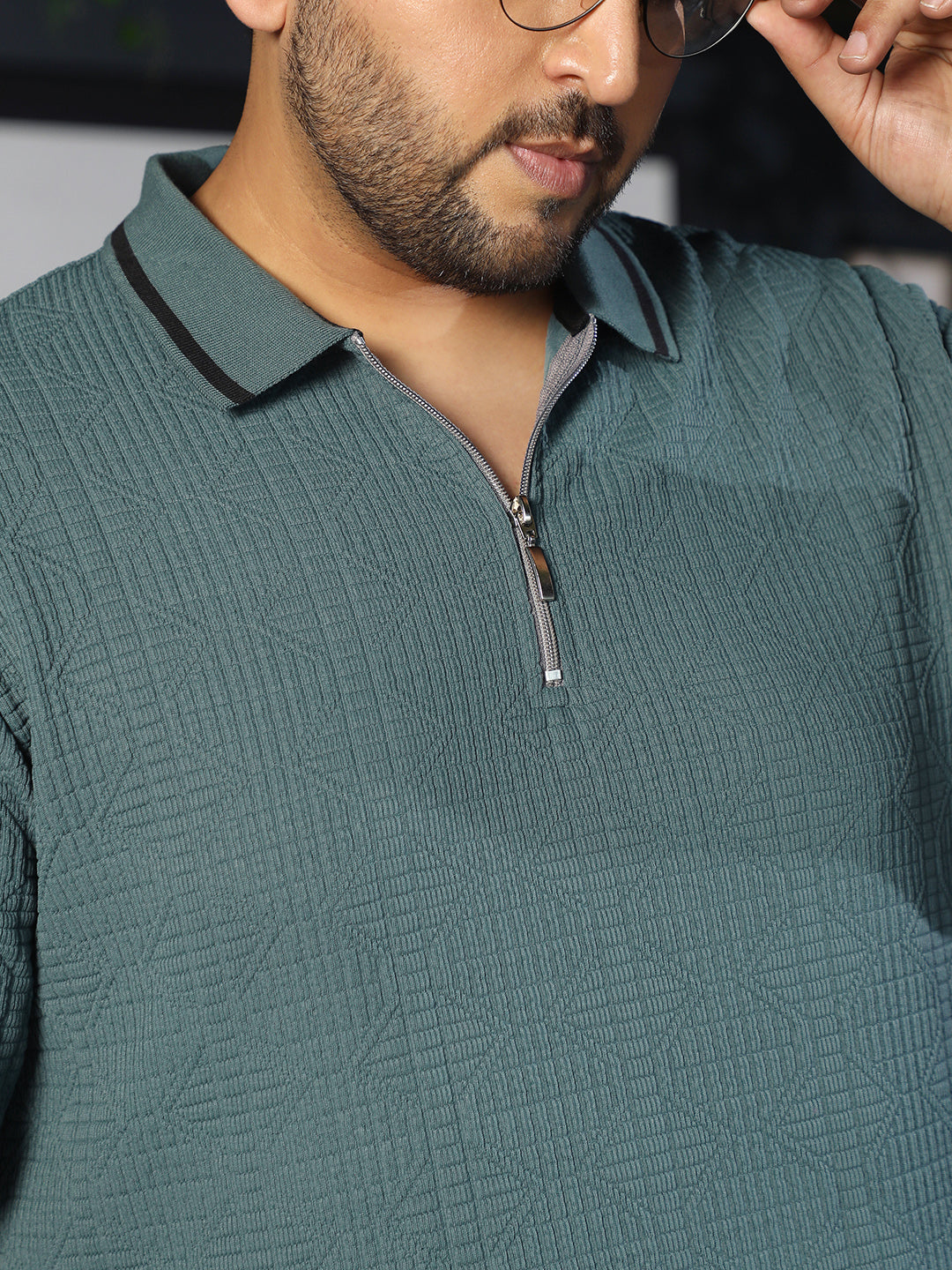 Teal Textured T-Shirt