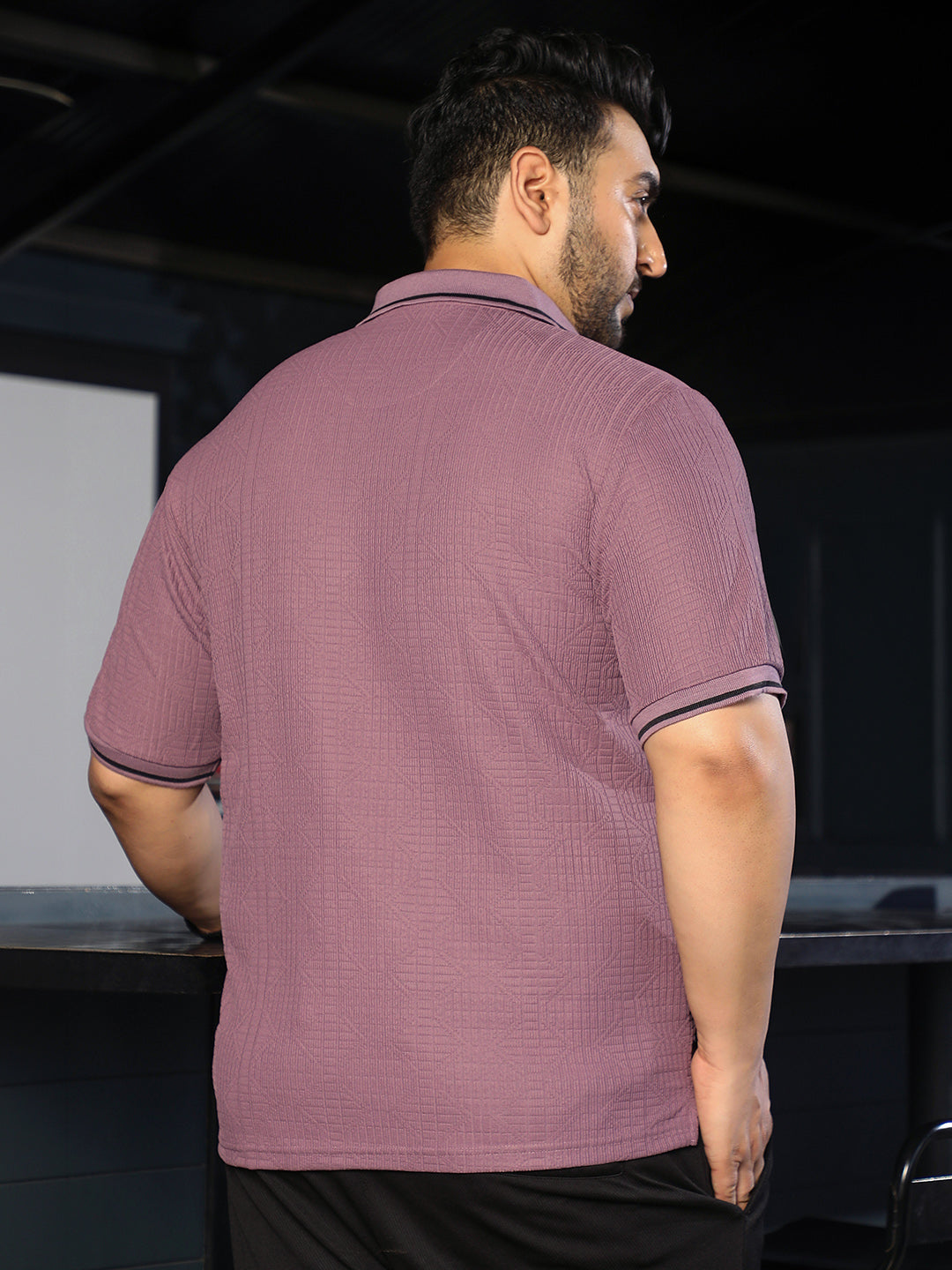 Mauve Textured T-Shirt