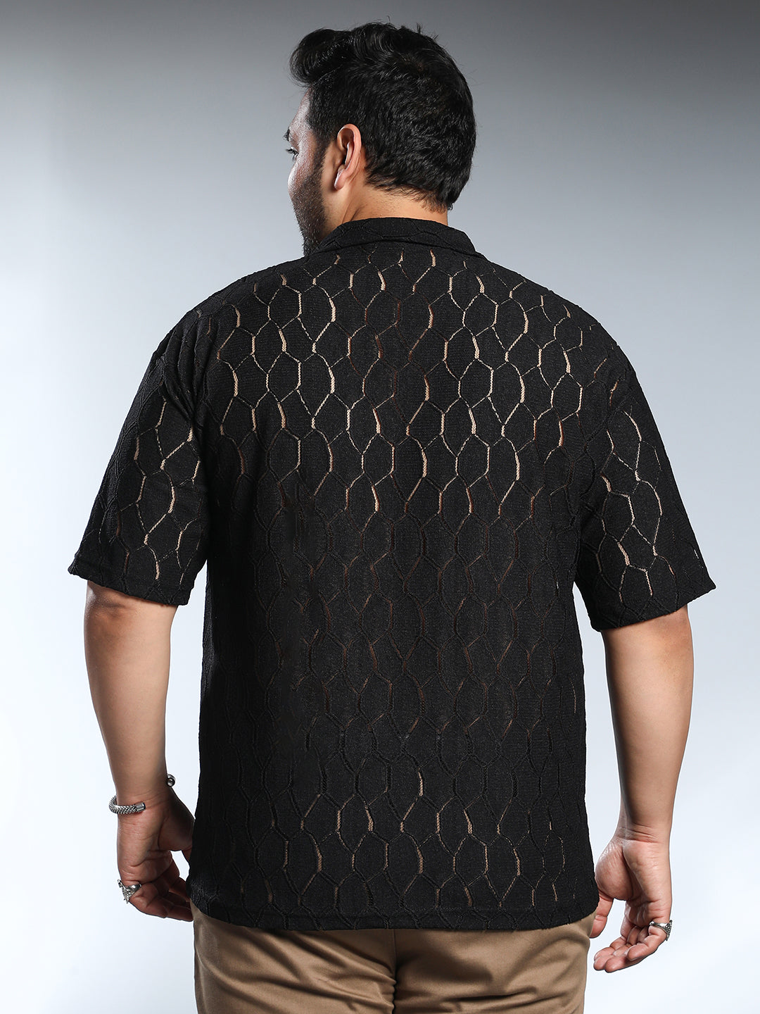Honeycomb-Knit Polo T-Shirt