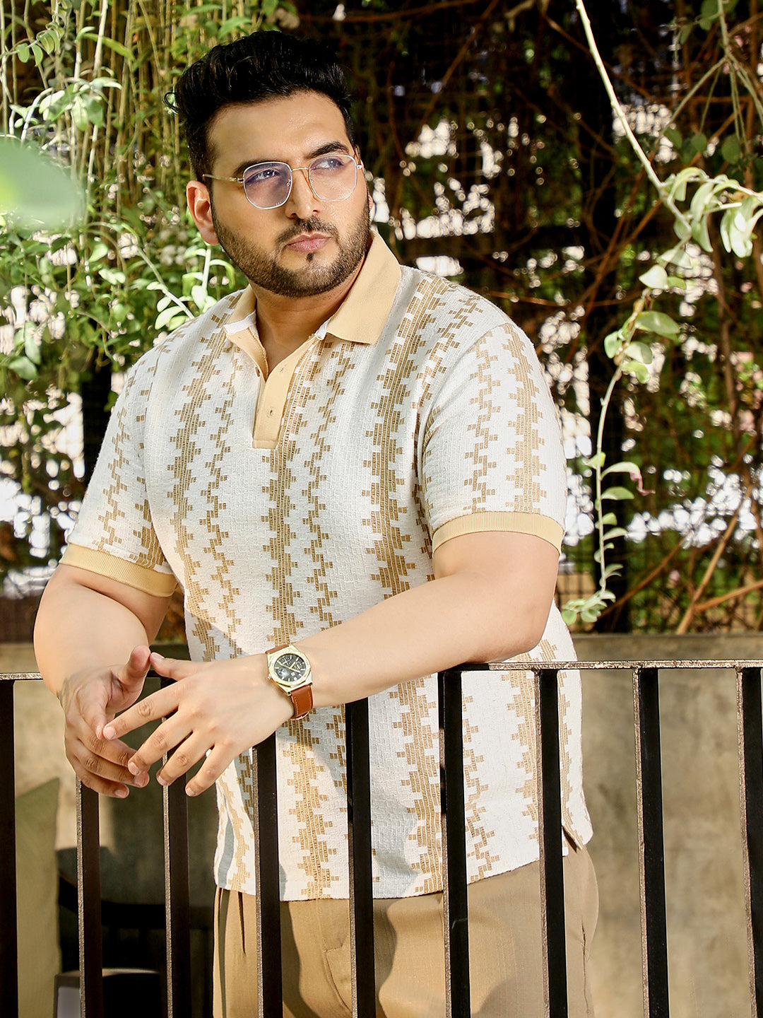 Off White Textured T-Shirt