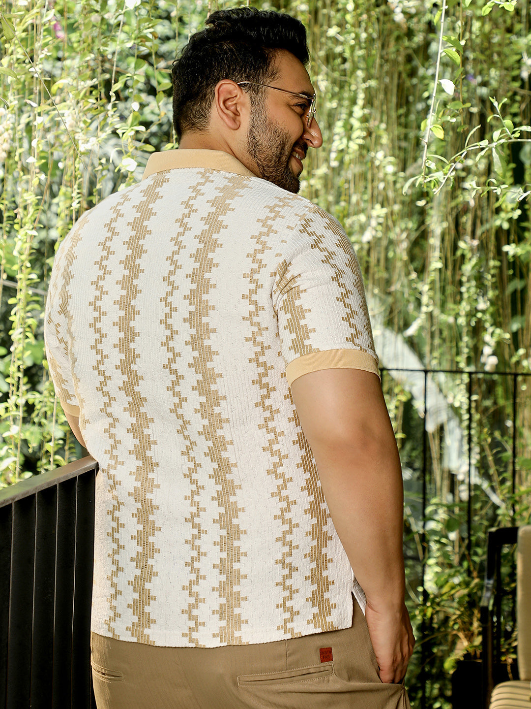 Off White Textured T-Shirt