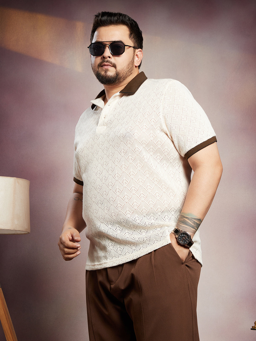 Contrast Quad Polo T-Shirt
