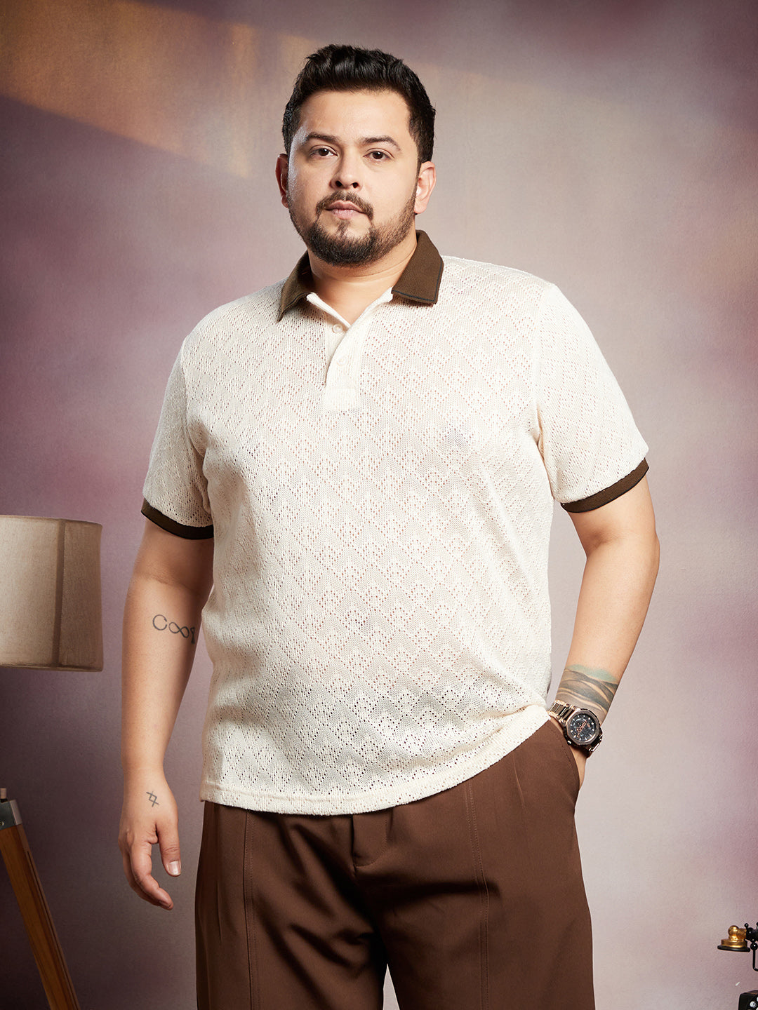 Contrast Quad Polo T-Shirt