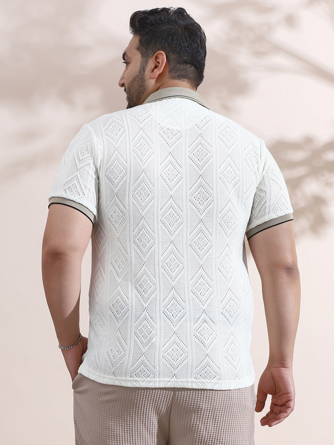 Contrast Rhombus Polo T-Shirt