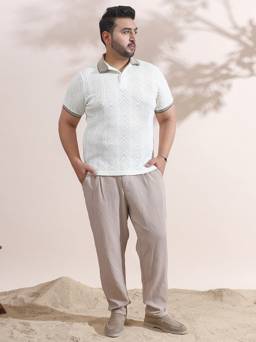 Contrast Rhombus Polo T-Shirt