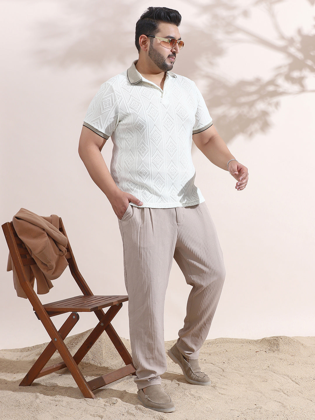 Contrast Rhombus Polo T-Shirt