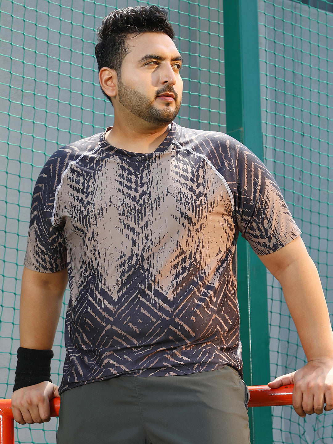 Faded-Chevron Activewear T-Shirt