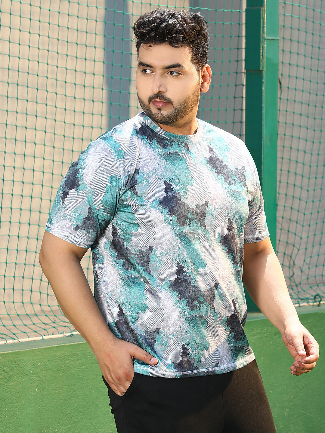 Blur-Imprint Activewear T-Shirt