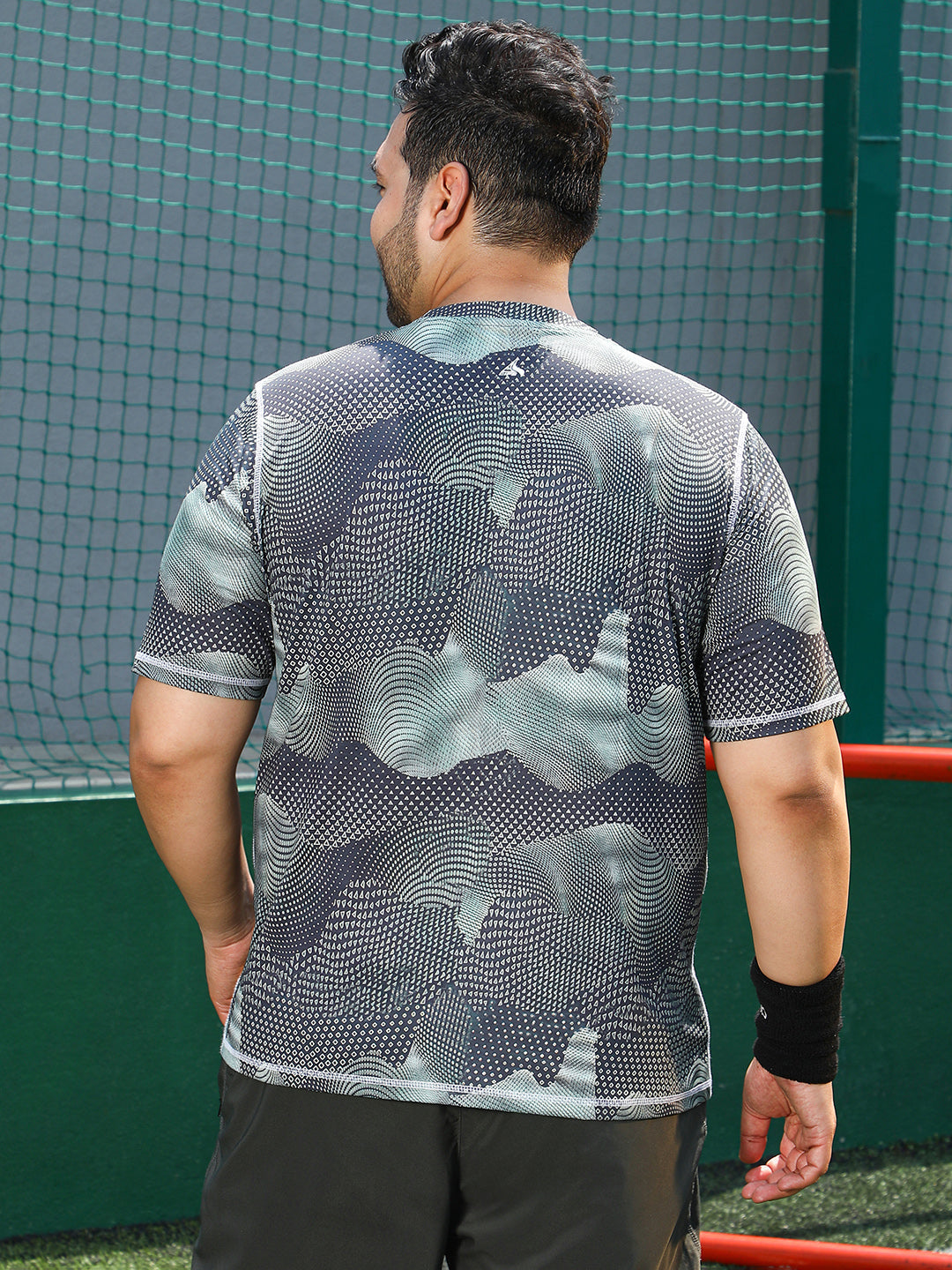 Abstract-Motif Activewear T-Shirt