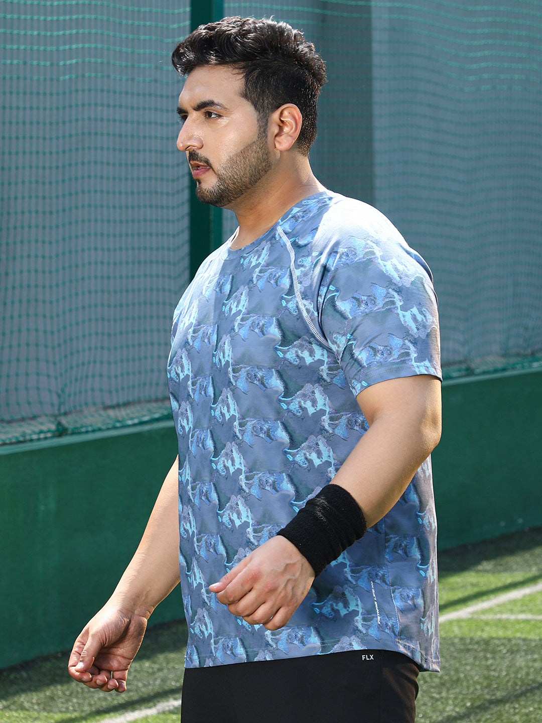 Panel-Swirl Activewear T-Shirt