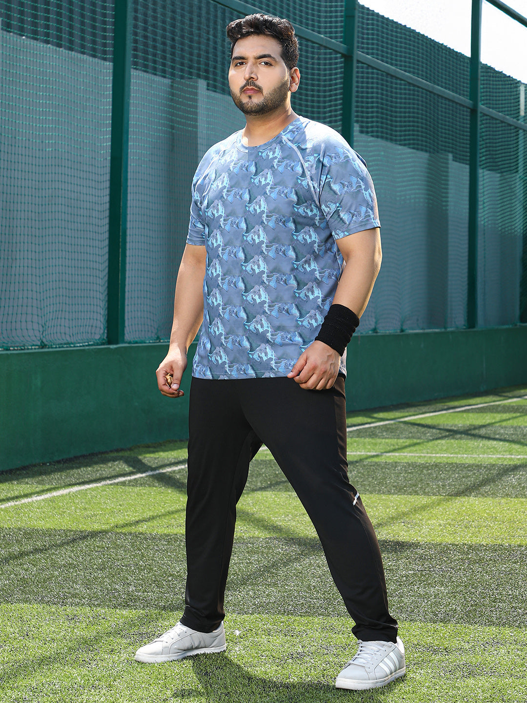 Panel-Swirl Activewear T-Shirt