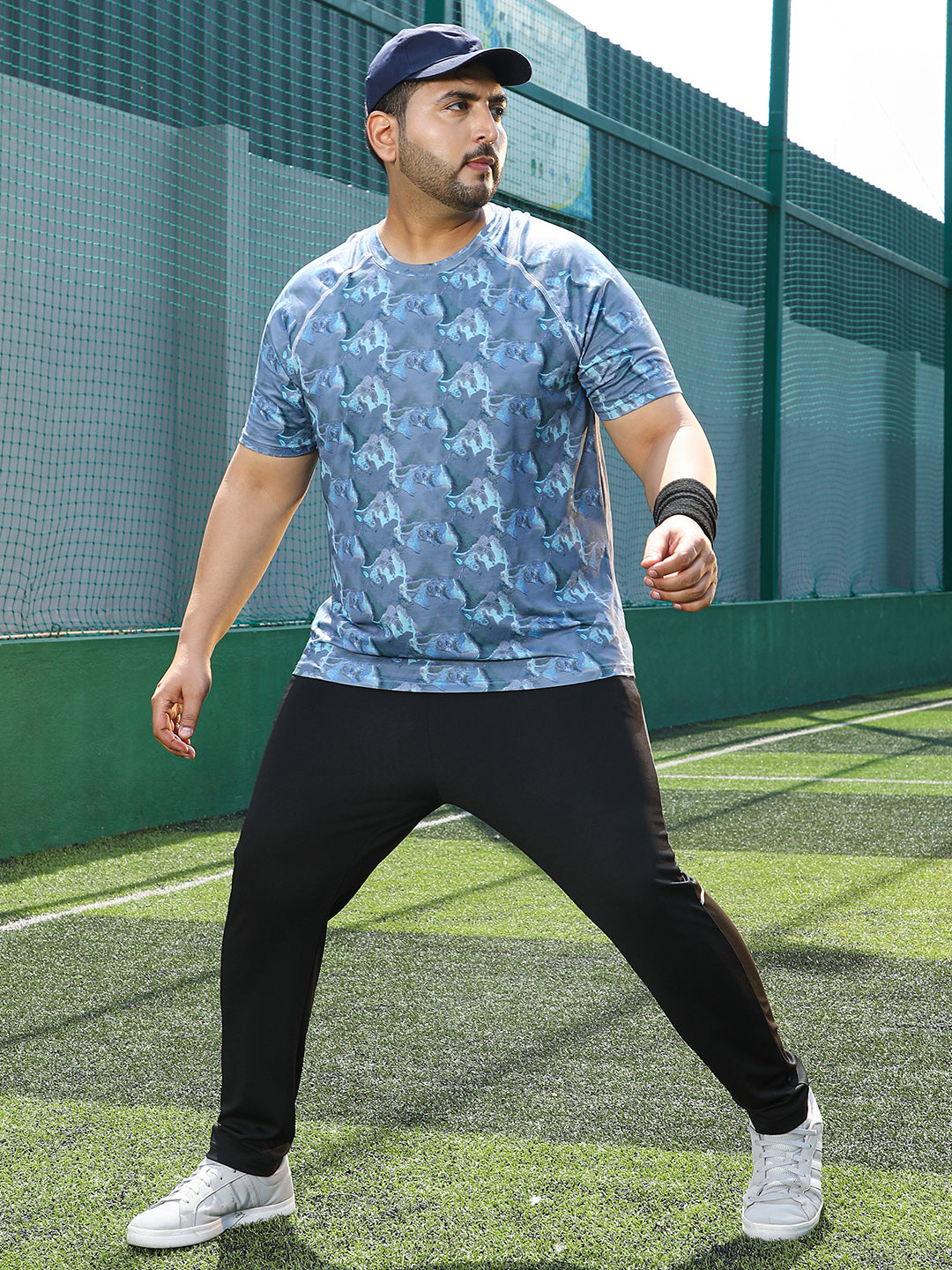 Panel-Swirl Activewear T-Shirt