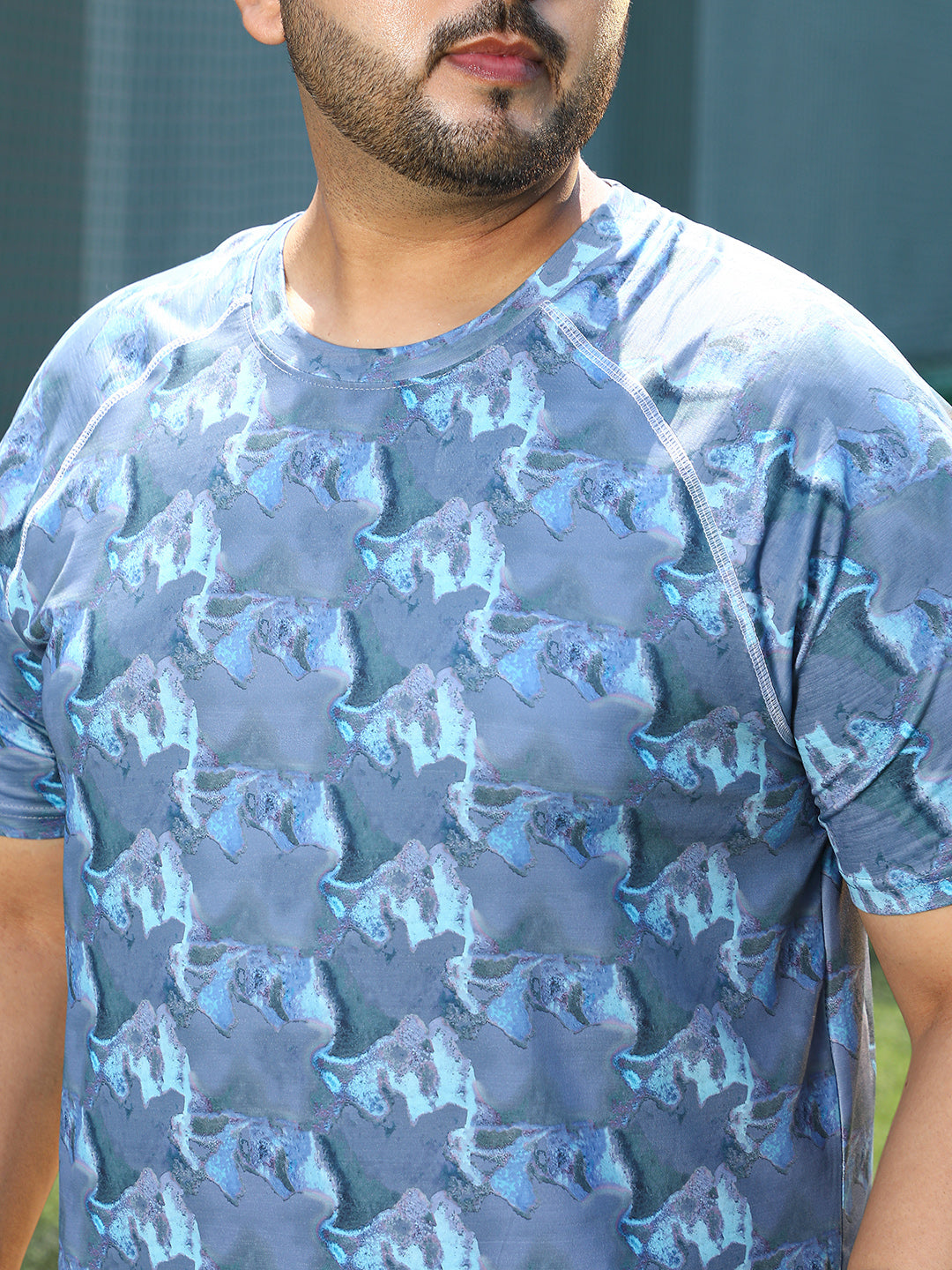 Panel-Swirl Activewear T-Shirt