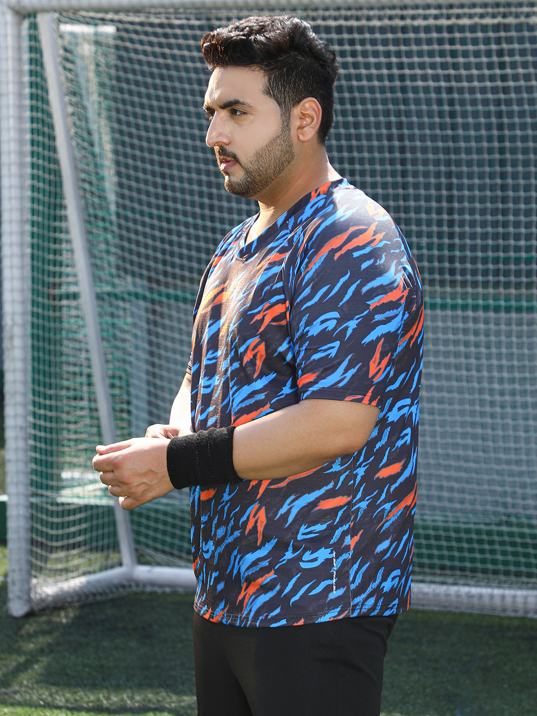 Block-Swirl Activewear T-Shirt