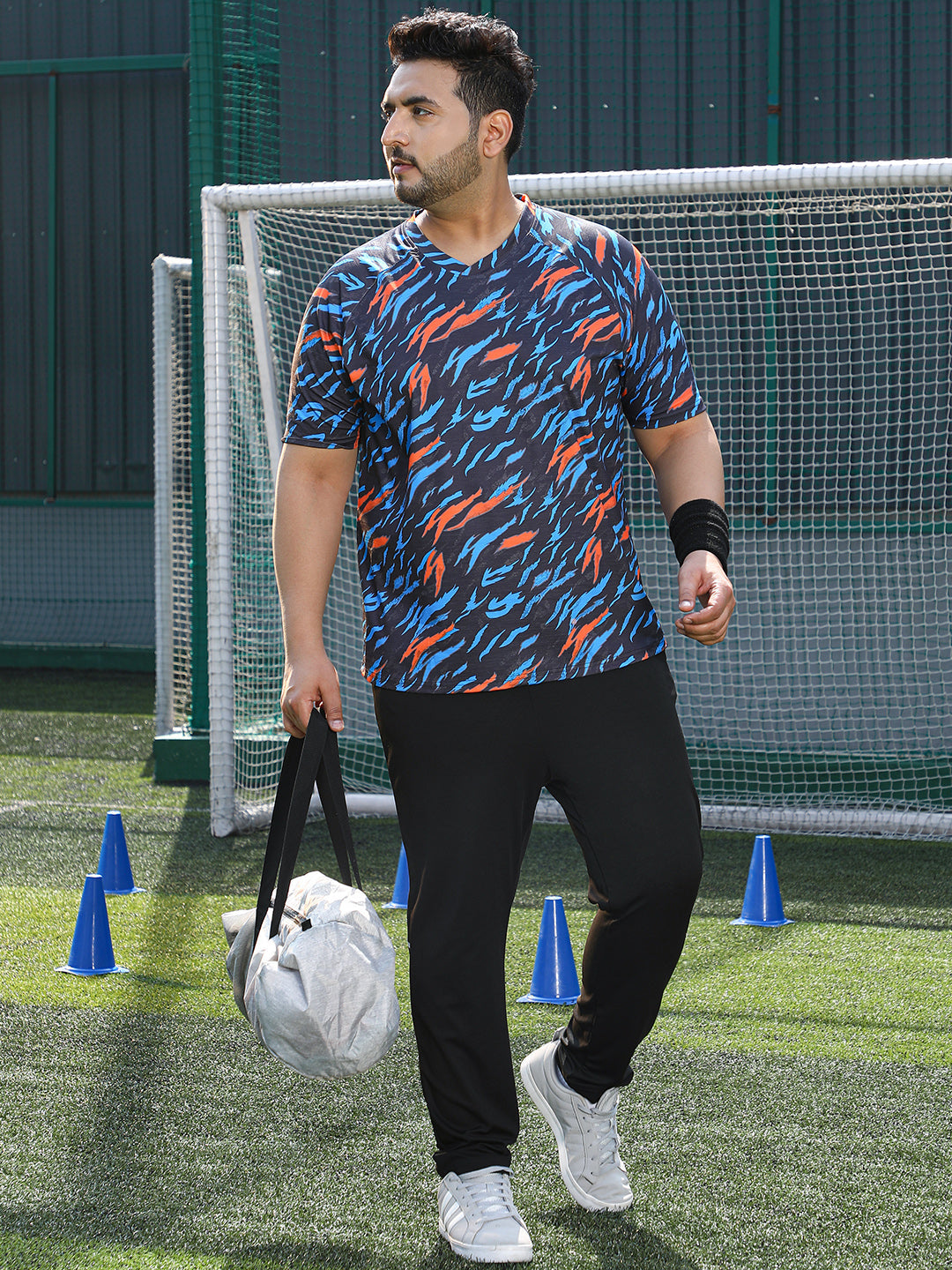 Block-Swirl Activewear T-Shirt